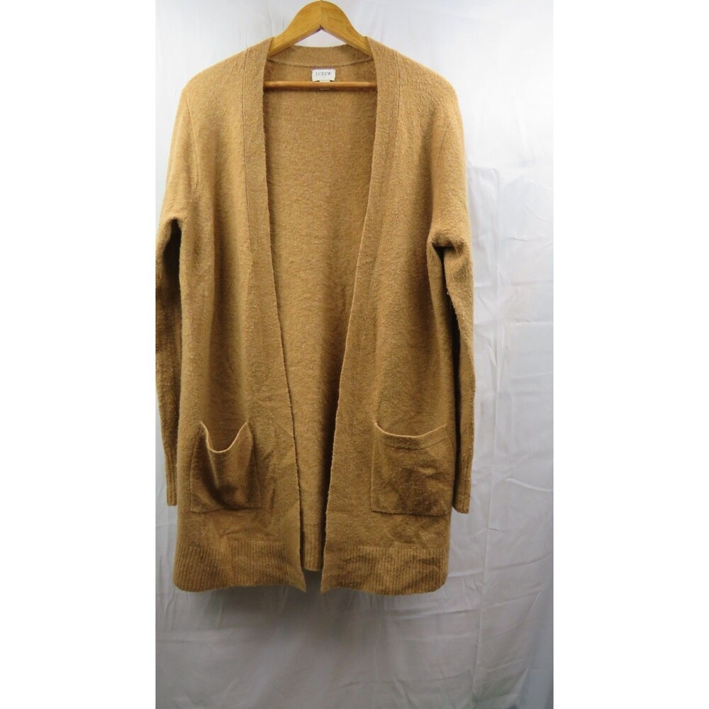 J.Crew Cardigan Womens M Brown Open Front Long Sleeve Knit Pockets